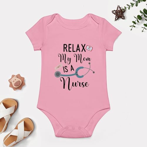 Relax My Mom Is A Nurse Infant Rompers Short Sleeve Boys Newborn Clothes White Baby Boy Bodysuit4
