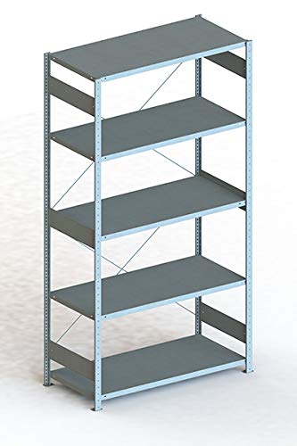 Steckregal aus Metall- Stecksystem Lagerregal 250 x 130 cm - 60 cm tief verzinkt - Fachlast 230 Kg