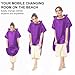 Pameil Badeponcho Damen& Herren,Poncho Handtuch,Mikrofaser-Surf Poncho (Violett)
