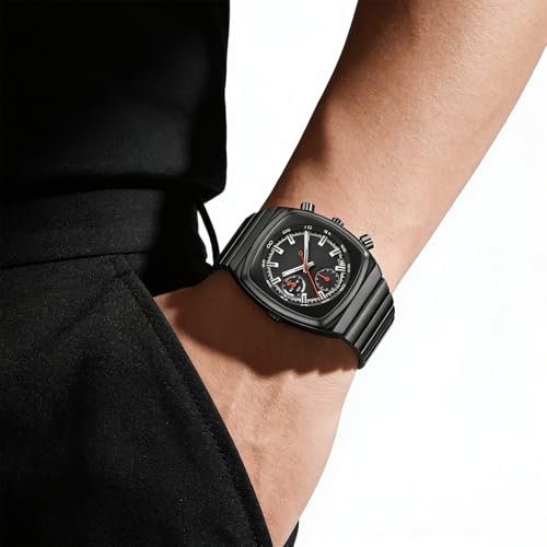 Image of CILOA Mens Watches Chronograph Stainless Steel Waterproof Date Analog Business Fashion Wristwatch for Men