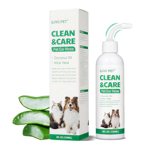 120ml Ohrenreiniger für Hunde,Sanfte Ohrenpflege für Hunde,wirkende Ohrenpflege für Hunde,Hund Ohrentropfen stoppen Ohren Juckreiz,Haustier Ohrreiniger für Hunde und Katzen