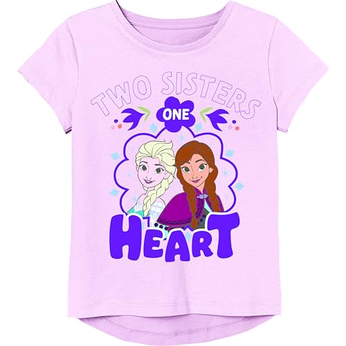 Disney Frozen Short Sleeve T-Shirt-Elsa, Anna-Girls Sizes 2-16