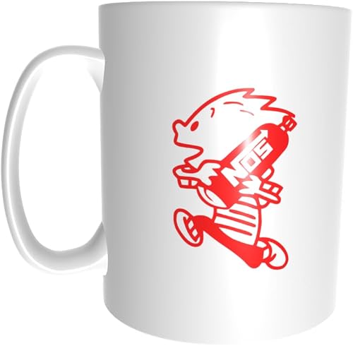 Pandok White Ceramic Mug - Vehicle - Racing : Calvin with Nitro Bottle - Single Mug