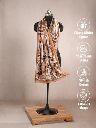 Image of Viscose Scarf for Women | Lightweight & Long | Stole for Women - Stylish Design | Neck Scarf, Hair Scarf, & Head Scarf for Women & Girls | All Season Accessory