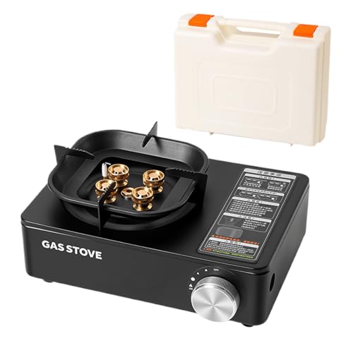 Stufa portatile - Stufe da campeggio con valigetta di trasporto per cucinare, cucina da 6000 W con accensione automatica, per attività all'aria aperta, escursionismo, viaggi camper pic-nic