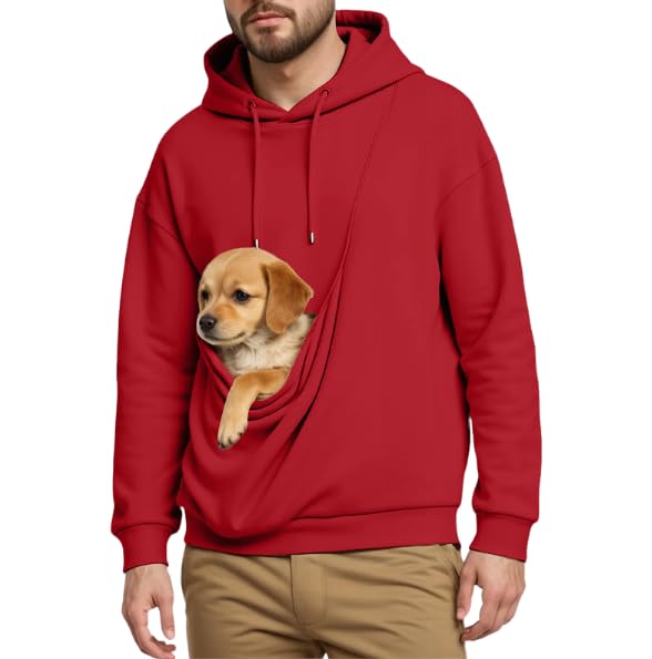 Sweat à capuche sherpa rouge XL le cadeau hivernal pour amoureux des animaux