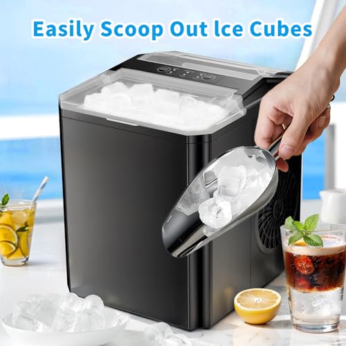 XGKHOM Ice Scoop for Freezer with Magnetic Holder, Stainless Steel Ice Scooper for Ice Maker, Kitchen Bar Party Accessories