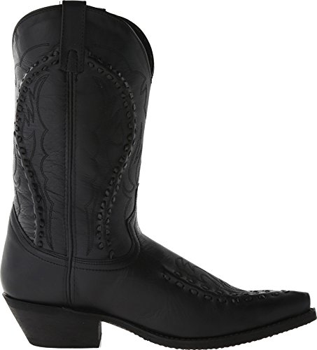 Image of Laredo Mens Laramie Embroidered Snip Toe Pull On Dress Boots Mid Calf - Black