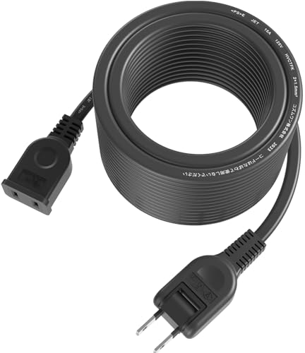 Amazon.co.jp: 延長コード 10m 1口 15A 125V 1500W ブラック 電源