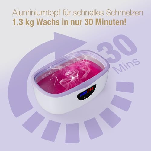 Paraffinbad für Hände und Füße 4L, Paraffin Wachsbad Maschine mit Auto-Modus, Präzisions-Temperatur & schnelles Schmelzen für Paraffinbäder (Purple)