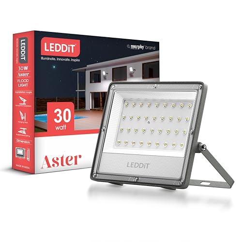 Image of Aster 30W LED Flood Light | IP66 Waterproof Outdoor Flood Light | High Brightness Security Light | Heavy Duty Aluminium Body | Cool White | 2 Year Warranty | Pack of 1