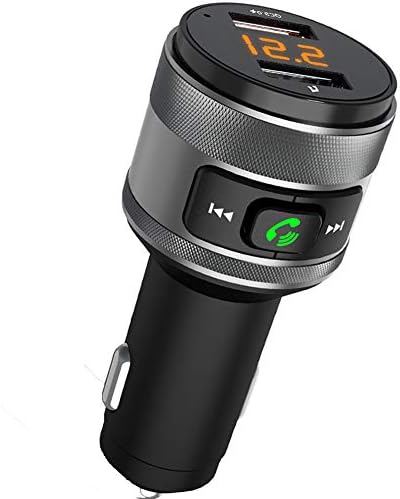 Bluetooth FM Transmitter Car Charger, Acenx Wireless FM Radio Transmitter, Bluetooth Radio Adapter Car Kit with Hands-Free Calling and Dual USB Ports Quick Charger 5V/3.0A