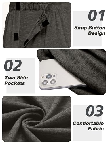 Image of Deyeek Men's Tear Away Pants 2 Side Full Open Bottom Sweatpants Loose Fit Casual Adaptive Post Surgery Pants with Pockets