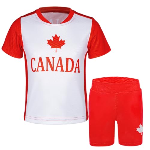 Image of Unisex Kids Soccer Jersey and Shorts Kit 2-Piece Set Boys Girls Football Outfits for Little Athlete 2-14 Years