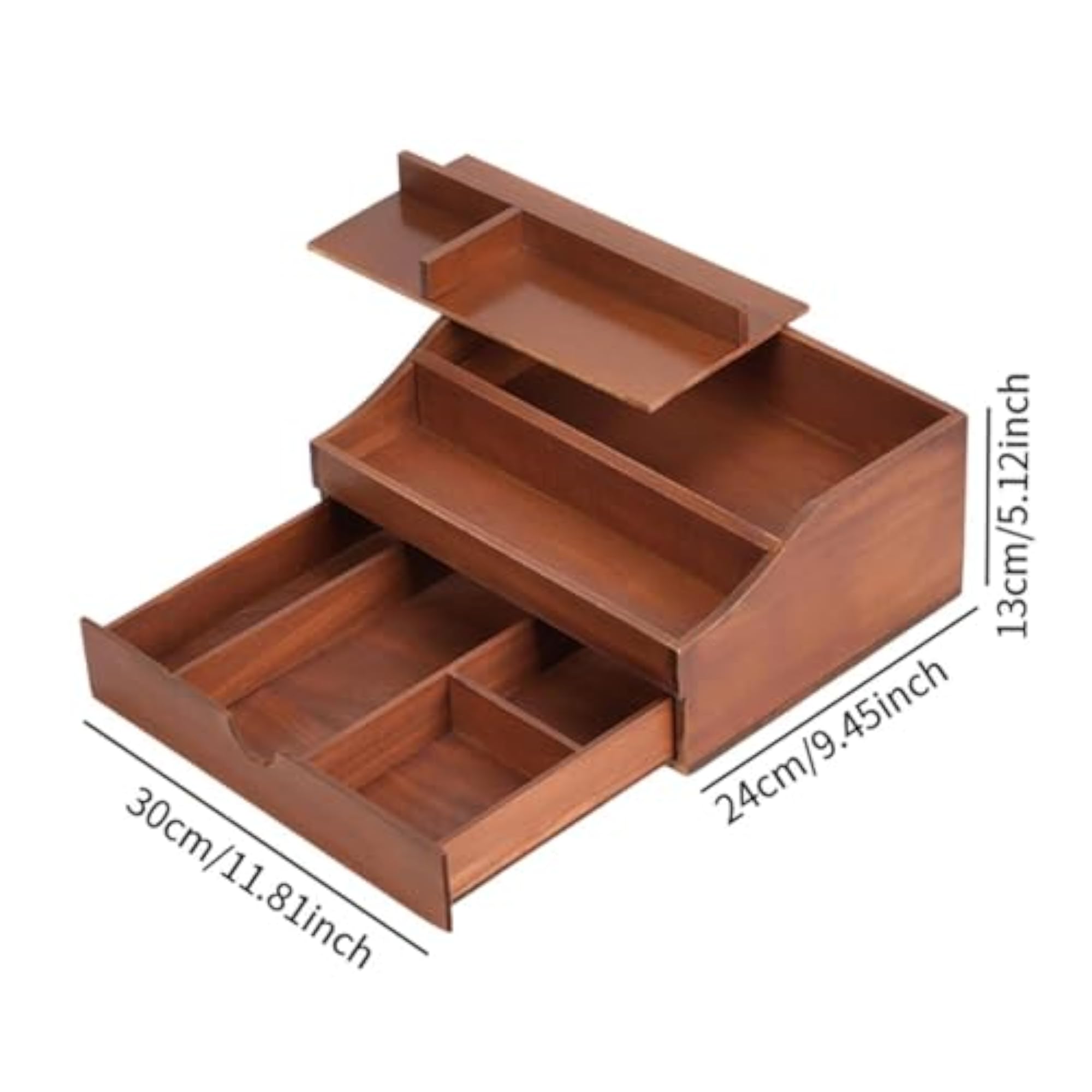 Wooden Makeup Organizer Perfume Stand with Drawer