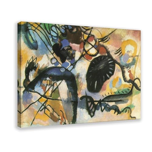 Wassily Kandinsky à pois noirs toile tendue avec cadre premium