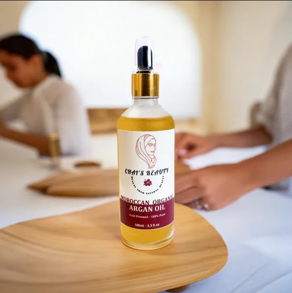 Chai's Beauty ORGANIC MOROCCAN COLD PRESSED ARGAN OIL, 3.38 Fl Oz (Pack of 1)