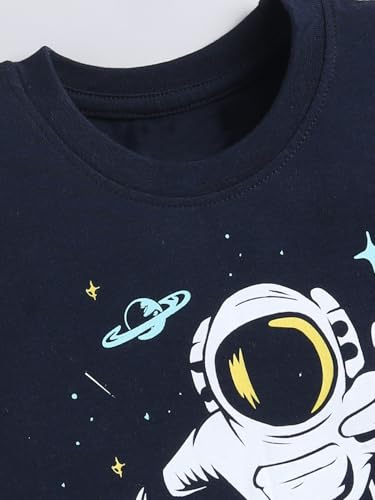 Image of Amazon Brand - Jam & Honey Boys Cotton Graphic Printed Half Sleeves T-Shirt | Regular Fit | Soft & Breathable (Available in Pack of 3 & Pack of 5) (2 to 8 Years)