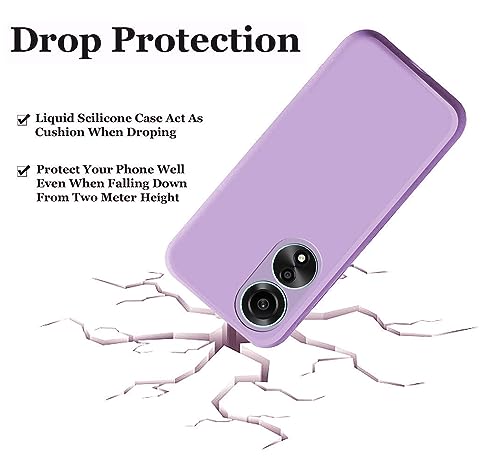 Image of A rtistque Liquid Silicone Back Cover Case for Oppo A78 5G Shockproof TPU Soft Flexible with Camera Protection - Purple