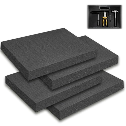 4 Stück Schaumstoff Zuschnitt 400x300x25mm Rasterschaumstoff Hochwertiger Schaumstoffeinlage Werkzeugkoffer Kamerakoffer Schaumstoff für Verpackung Lagerung DIY Transport