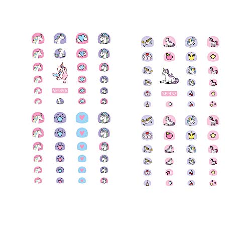 Nail Art Stickers For Kids Nail Decals Accessories Unicorn Water Transfers Butterfly Star Heart Nail Polish Wraps For Little Girls Fingernail Decor 500+ Patterns Diy Cute Fashion Multiple Large Sheets #TOP3