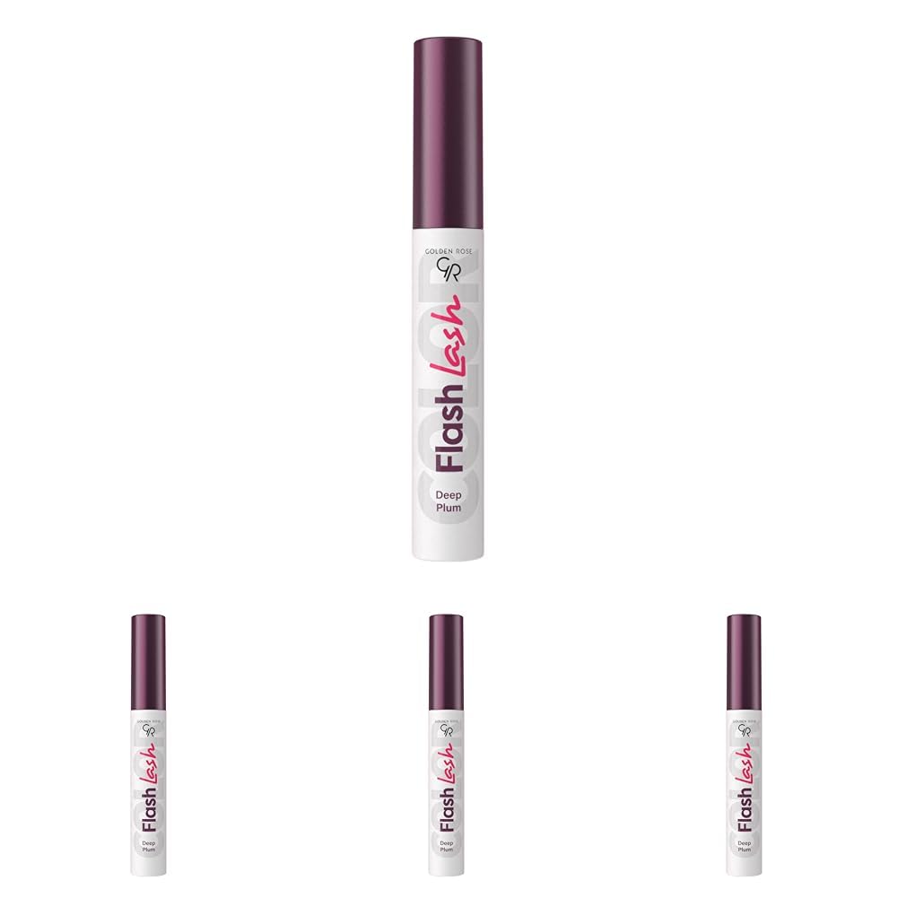 Golden Rose Flash Lash Colored Mascara No: 09 Deep Plum - Renkli Maskara (4 paketi)