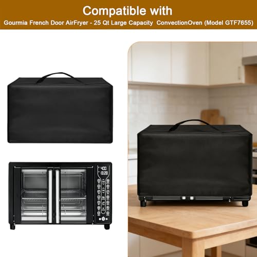 Image of Air Fryer Cover Dust Cover for Gourmia French Door Air Fryer 25 Qt Large Capacity Convection Oven GTF7655 17 inch*13.8 inch*11.4 inch Heat-Resistant Waterproof Dust-proof Kitchen Appliance Covers