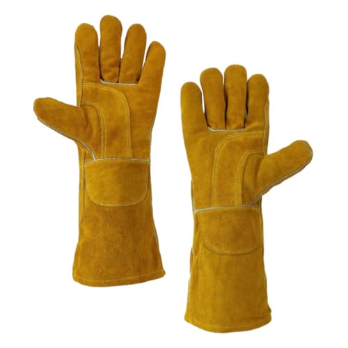 HAWILLOSCH Thermal Gloves Men Heat Resistant Work Gloves for Welding Cutting and Garden Work Comfortable Cowhide Canvas