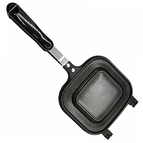 BIUDECO Sartén Adherente Doble Cara Para Sándwiches Molde Para Pan Tostado Para Desayunos Cocina Práctica y Duradera Para Gas y Inducción