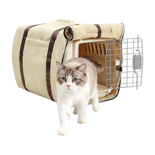 Funda de viaje para cajas de transporte de mascotas - Protección transpirable con asas, ventana de malla y fondo antideslizante | Cómoda funda de viaje para cachorros y gatos, adecuada para avión, Au