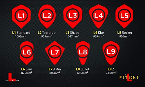 Lstyle Dart Flights: L1 Pro Standard Shape - For Soft Tip And Steel Tip - Black #TOP4