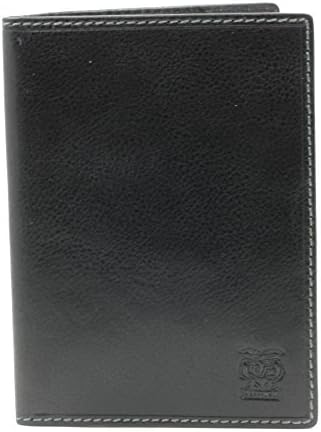 CAPPIANO Mens Genuine Leather Minimalist Travel Wallet | Slim Passport Holder Case - Black