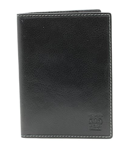 Cappiano Mens Genuine Leather Minimalist Travel Wallet | Slim Passport Holder Case - Black #TOP2