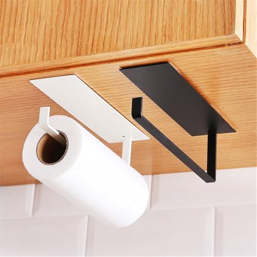 Soporte para papel de cocina sin instalación: estante para toallas de papel y artículos 6