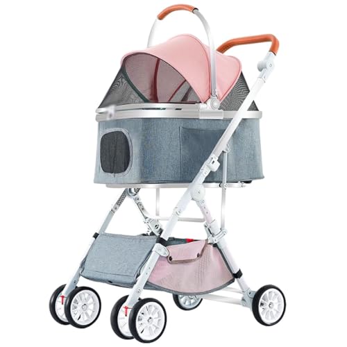 Cochecito plegable para perros con transporte difícil: solución de 4 ruedas portátiles