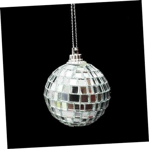Decoraciones colgantes de espejo plateado DECHOUS, 6 piezas, para fiestas, bodas y festivales de música, reflectantes para iluminación de baile y eventos miniatura 5