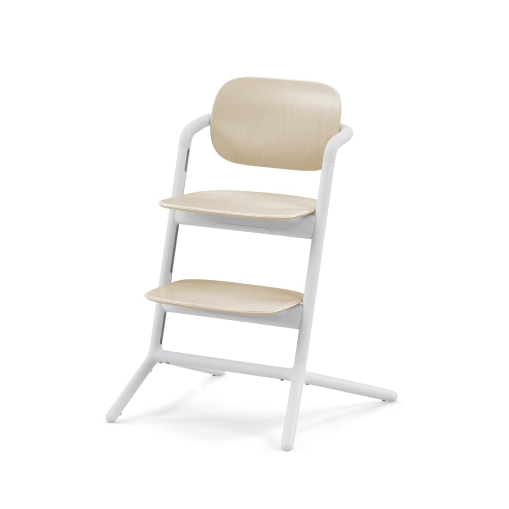 CYBEX Gold LEMO Chaise Haute ; Grandit avec l’Enfant, 3 - 99 ans ; Peut être utilisée dès la naissance grâce à des attaches séparées ; Aluminium / Plastique; Sand White