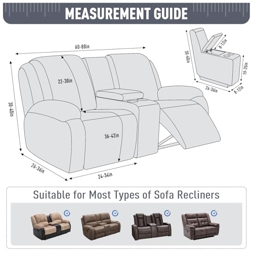 Taococo Recliner Loveseat Cover With Middle Console Sofa Slipcover thumb #4