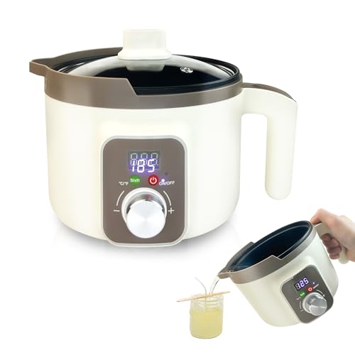 LINGQIAN Pentola Elettrica X Fusione Cera Con Display A Led, Pentola Digitale Della Cera Della Candela Per L'Adulto, Scaldacera Candele Artigianato Fai Da Te