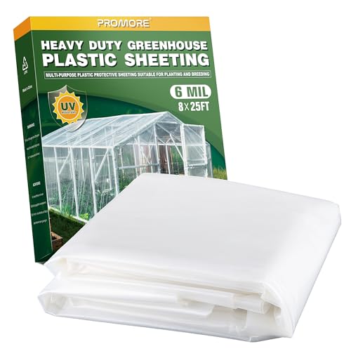 PROMORE 6 Mil Greenhouse Plastic Sheeting Clear 8x25...