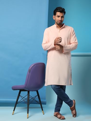 Image of SKAVIJ Mens Cotton Casual Wear Everyday Use Modern Kurta