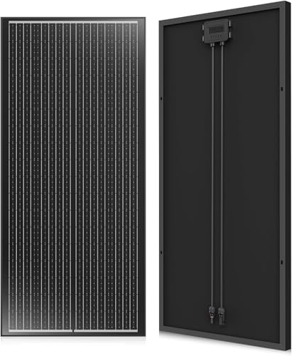 Rvpozwer Solar Panel, Black N-Type Monocrystalline Solarpanel, High Efficiency Solar Module (25%) with IP68 Waterproof Rating and MC4 Connectors for Homes, RV, Boat, Off-Grid (Black 100w)