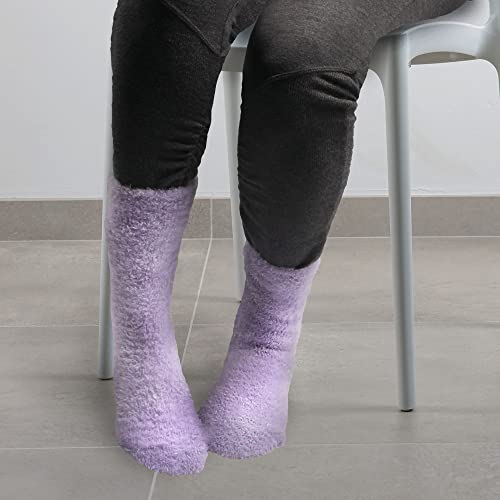 Image of BambooMN Women's Fuzzy Soft Colored Socks
