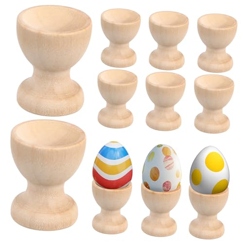 PRETYZOOM 24Pcs Wooden Egg Holders Egg Cups for Boiled Eggs Versatile Storage for Easter Decor and Home Use Sturdy Material Easy to Clean