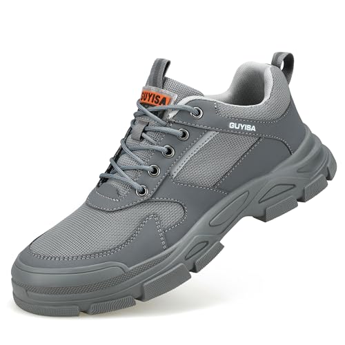 Image of Steel Toe Shoes for Men,Lightweight Non Slip Work Shoes for Men,Indestructible Steel Toe Boots,Industry Construction Safety Work Boots.