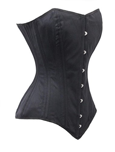 luvsecretlingerie Heavy Duty 26 Double Steel Boned Waist Training Cotton Longline Overbust Tight Shaper Corset3