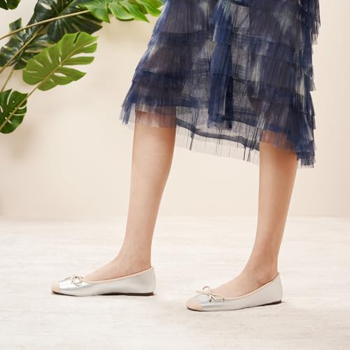 Image of C.Paravano Ballet Flats | Square Toe Shoes | Bow Slip Ons | Ballet Shoes for Women | Dressy Flats for Women