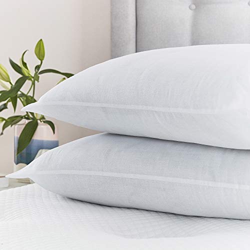 Silentnight Deep Sleep Deluxe Pillows 2 Pack with Dupont – Pack of 2 Soft Medium Support Pillows for Side Sleepers, Hypoallergenic and Machine Washable - Pair, White [Packaging may vary]