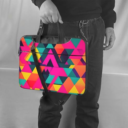 Bolsa portátil con impresión de triángulos coloridos y diseño elegante de oficina 2