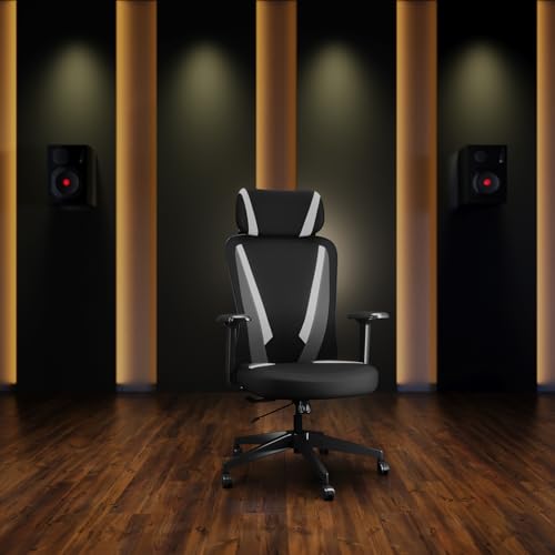 Image of Interio by Godrej Camo High Back Fabric Ergonomic Gaming Chair (Black Mint) 1-Year Warranty, 3D Armrest, Adjustable Lumbar and Height
